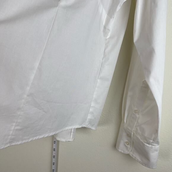 NWT J. Crew Curvy Slim Stretch Perfect Shirt Size 18 White Blouse Career Staple - Picture 10 of 15